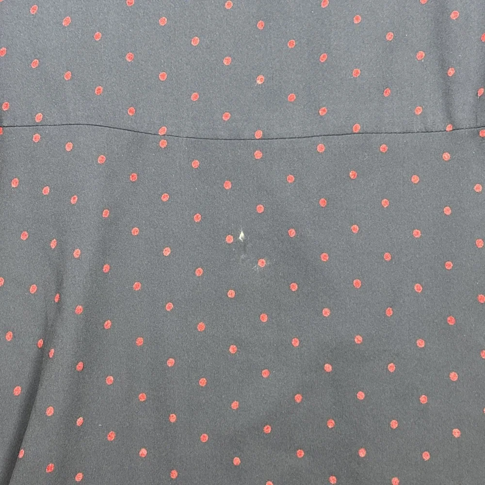 Ann Taylor Red Polka Dot Navy Seamed‎ V-neck Fit Flare Dress Size 2